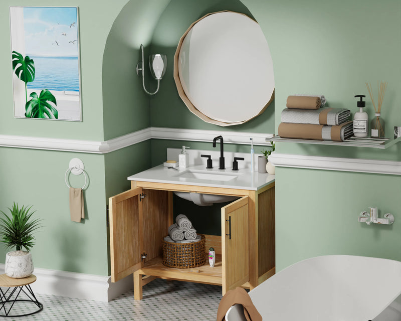 Blunt 36" Single Vanity with Pure White Quartz top