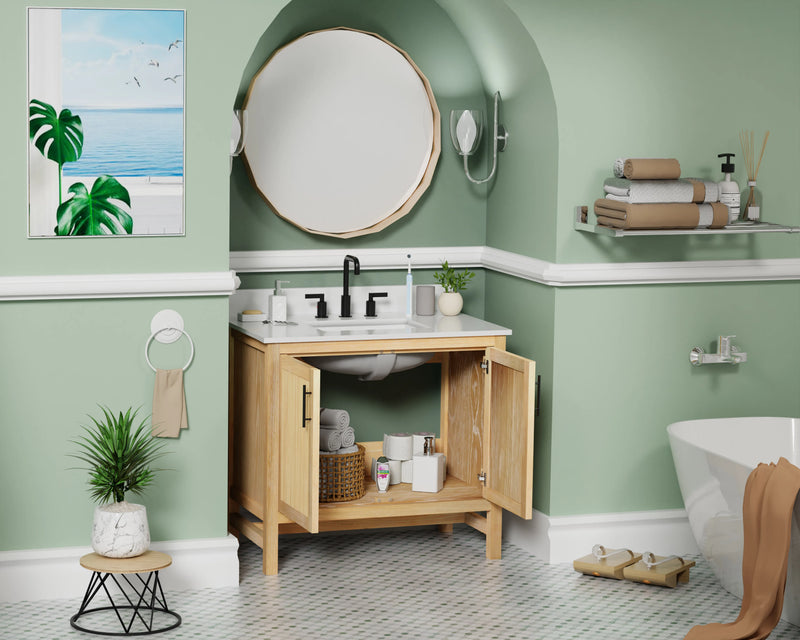 Blunt 36" Single Vanity with Pure White Quartz top
