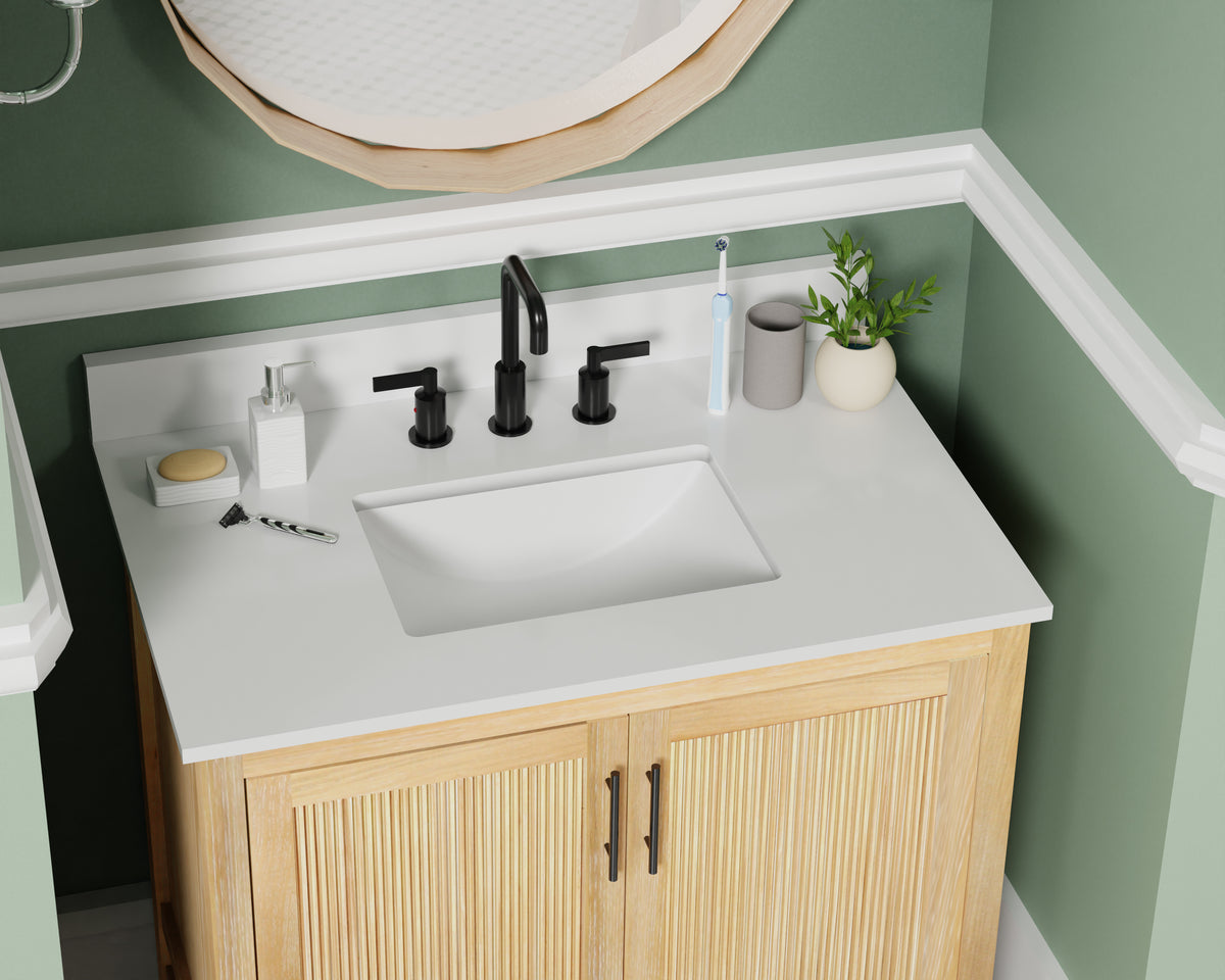 Blunt 36" Single Vanity with Pure White Quartz top with