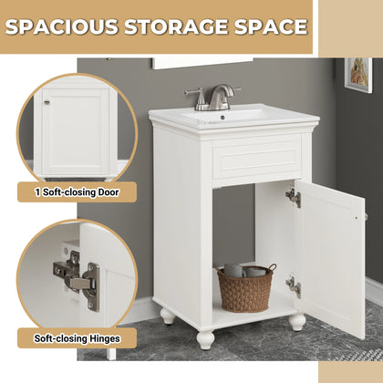 Mini 20" Single Vanity With Porcelain Top