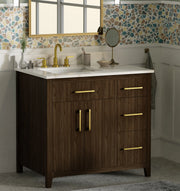 Warner 36" Single Vanity With Columbia White Marble Top