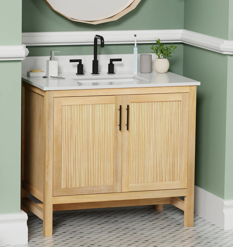 Blunt 36" Single Vanity with Pure White Quartz top