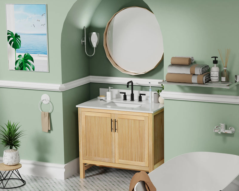 Blunt 36" Single Vanity with Pure White Quartz top