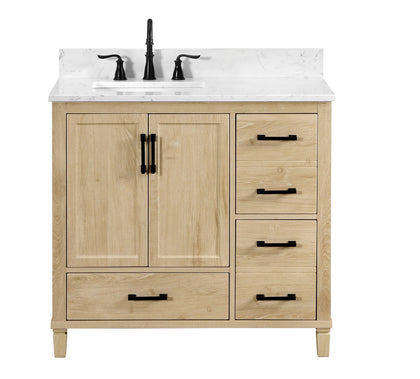 Hardin 36" Single Vanity With Carrara White Engineered Stone Top