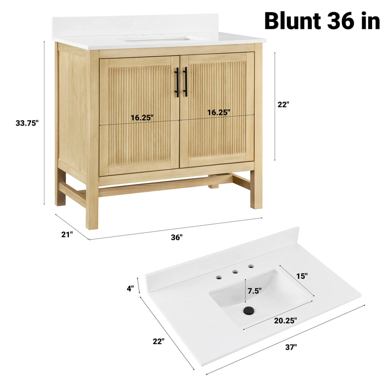 Blunt 36" Single Vanity with Pure White Quartz top