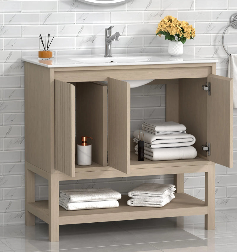 Mena 36" Single Vanity With Porcelain Top