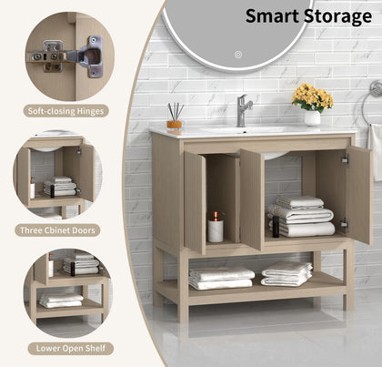 Mena 36" Single Vanity With Porcelain Top