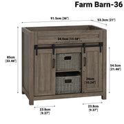 Dolly Farm Barn 36" Vanity without Top