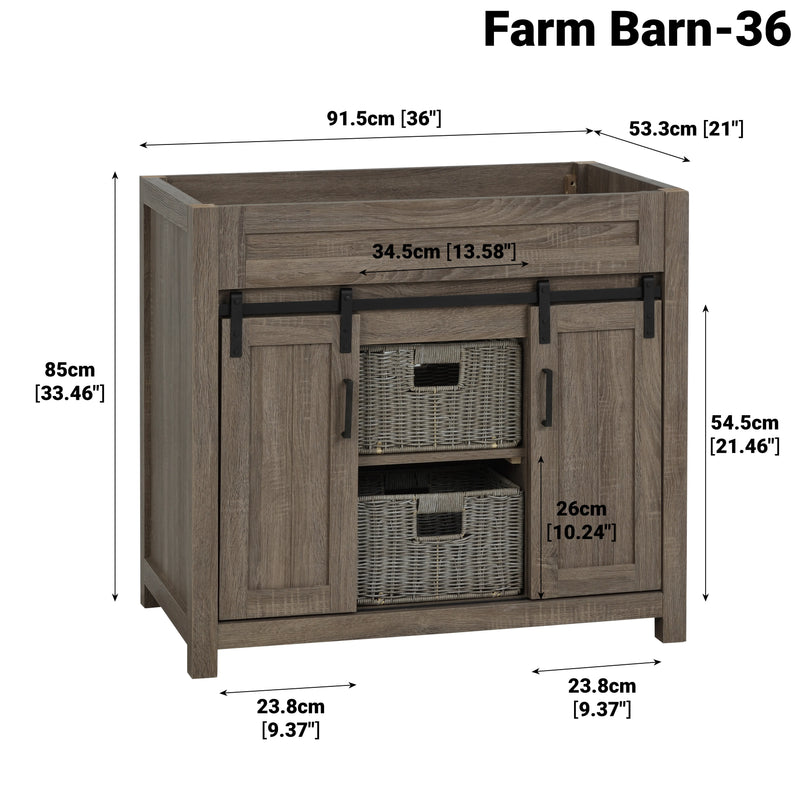 Dolly Farm Barn 36" Vanity without Top