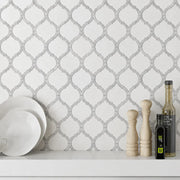 Marrakesh - Carrara White & Thassos White 9-in x 10-in Waterjet Mosaic Floor and Wall Tile( 3.15 sq. ft. /Box )