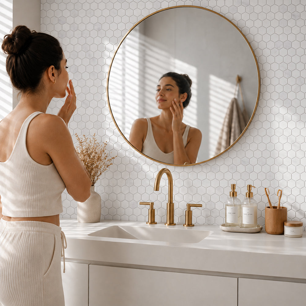 1-in Oriental White Hexagon 12-in x 11-in Polished Marble Mosaic Floor and Wall Tile( 4.6 sq. ft. /Box )