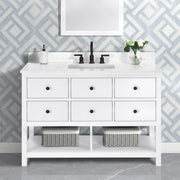 Encino 48" Single Vanity With Carrara White Quartz Stone Top