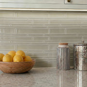 Nude Denim Glass Mix Random Strip 6-in x 18-in Glass Mosaic Wall Tile( 7.5 sq. ft. /Box )