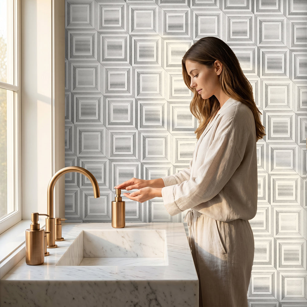 Zebra & Thassos White Marble 12-in x 12-in Waterjet Mosaic Floor and Wall Tile( 5 sq. ft. /Box )