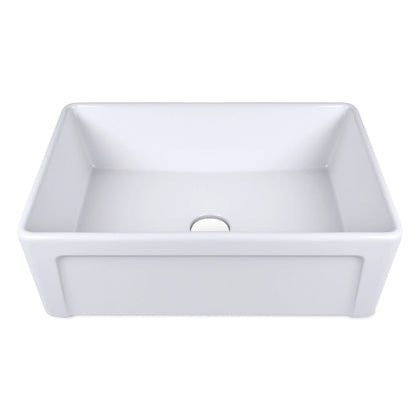 30 Inch Rectangular White Ceramic Farmhouse Kitchen Sink