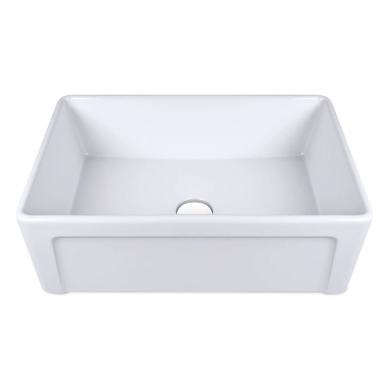 30 Inch Rectangular White Ceramic Farmhouse Kitchen Sink