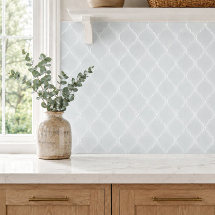 Arabesque Frosted 9-in x 12-in Glass Mosaic Wall Tile( 7.5 sq. ft. /Box )