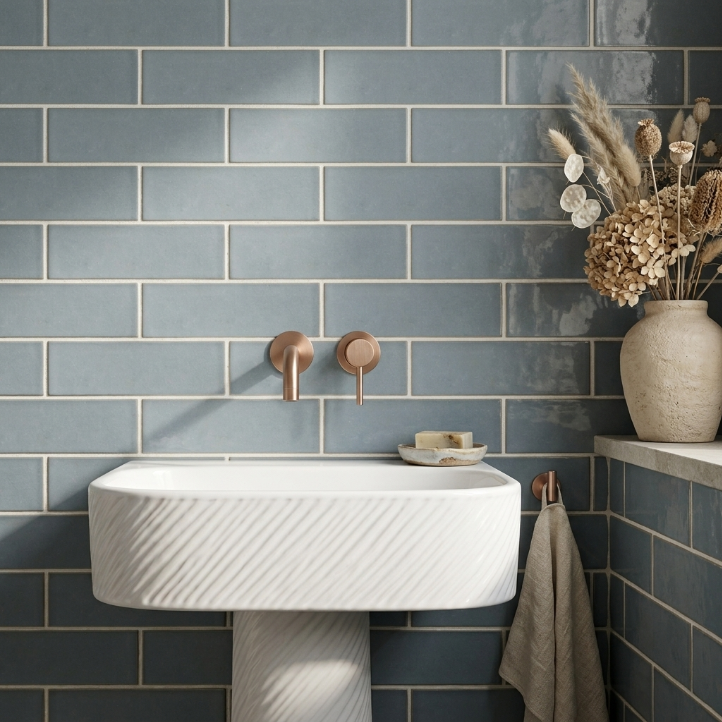 Dark Blue Glass Mosaic with Silver Trim 12-in x 12-in Glass Mosaic Wall Tile( 10 sq. ft. /Box )