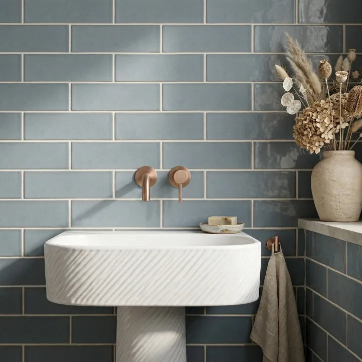 Dark Blue Glass Mosaic with Silver Trim 12-in x 12-in Glass Mosaic Wall Tile( 10 sq. ft. /Box )