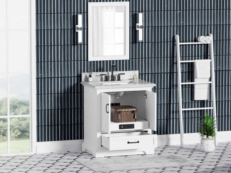 Rhoda 30" Vanity Set with Luxurious Carrara Marble Top