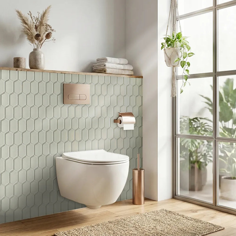 Stretched Hexagon Metallic 10-in x 12-in Glass Mosaic Wall Tile( 8.3 sq. ft. /Box )