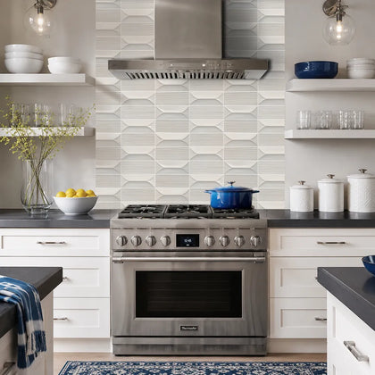 Abstract 3D Pattern Cream 12-1/2-in x 16-in Porcelain Mosaic Floor and Wall Tile( 8.3 sq. ft. /Box )