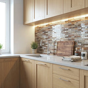 Gray Umber Textured Mixed Color Glass 12-in x 12-in Mosaic Wall Tile( 10 sq. ft. /Box )