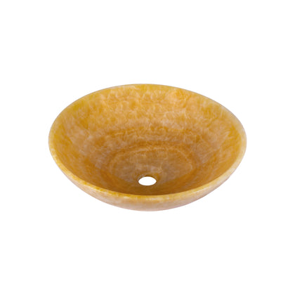 17 inch round honey onyx marble bathroom artistic vessel sink, decorative bathroom sink, amber gold artistic bowl
