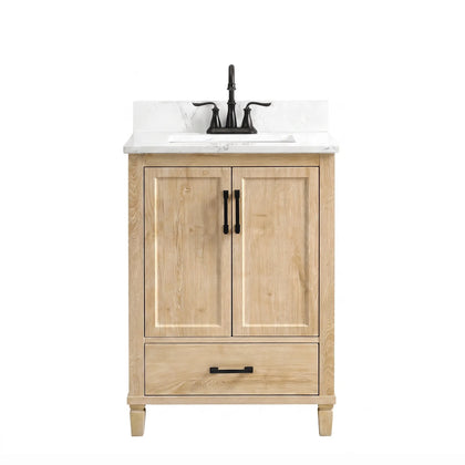 Hardin 24" Single Vanity With Carrara White Engineered Stone Top