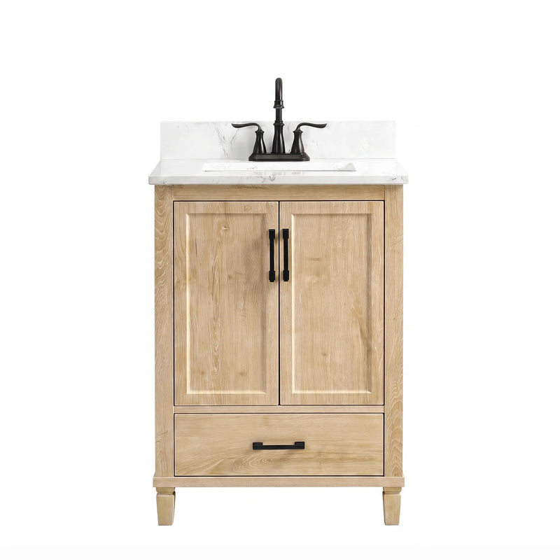 Hardin 24" Single Vanity With Carrara White Engineered Stone Top