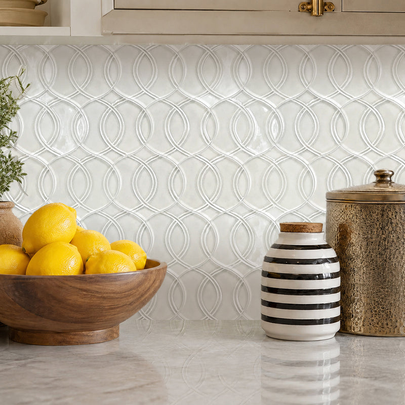 Khaki Handmade 14-in x 15-in Glazed Porcelain Mosaic Wall Tile( 12 sq. ft. /Box )