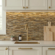 Natural Weave Random Strip Glass Mix 12-in x 13-in Glass Mosaic Wall Tile( 21.6 sq. ft. /Box )