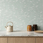 12-in x 12-in Ballentine Marble & Glass Mix Random Strip Mosaic Wall Tile( 10 sq. ft. /Box )