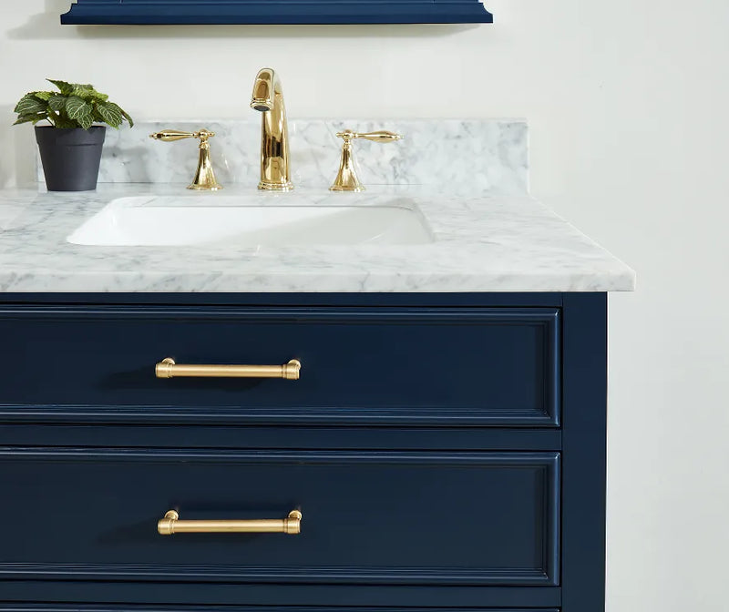 Premium Manhattan  30" Vanity With Premium Carrara Marble Top