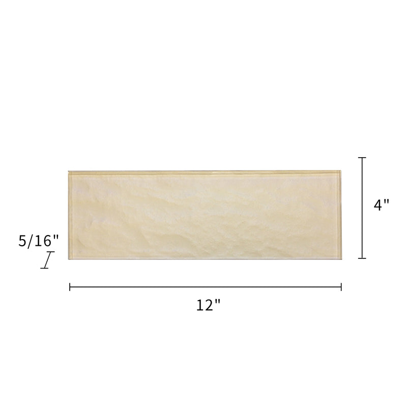 Champagne 4-in x 12-in Glass Wall Tiles( 13.3 sq. ft. /Box )