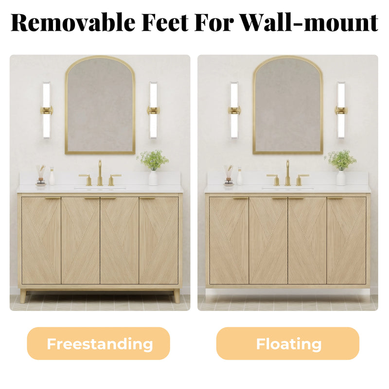 Summerville 48" Vanity Set with Pure White Quartz Countertop