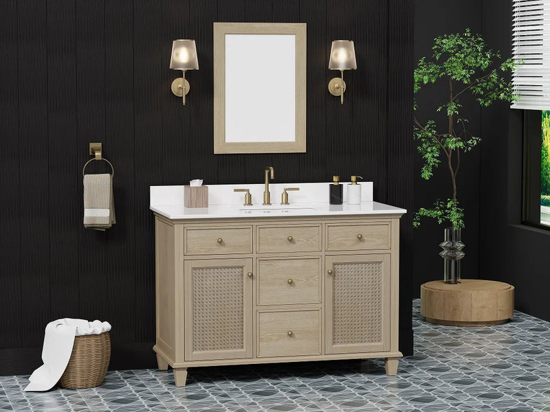 Ronnie 48" Vanity Set with Pure White Quartz top