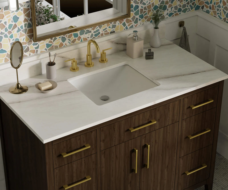 Warner 48" Single Vanity With Columbia White Marble Top