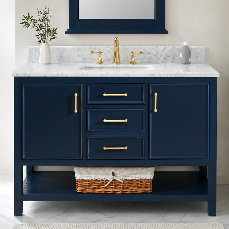 1.0 Manhattan 48" Vanity With Carrara Marble Top