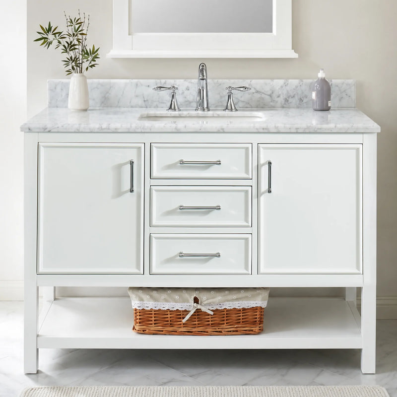 1.0 Manhattan 48" Vanity With Carrara Marble Top