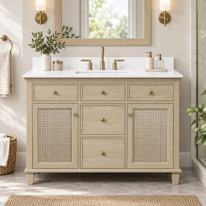 Ronnie 48" Vanity Set with Pure White Quartz top