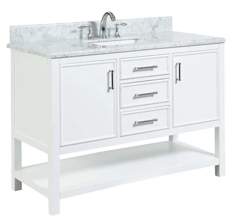 1.0 Manhattan 48" Vanity With Carrara Marble Top