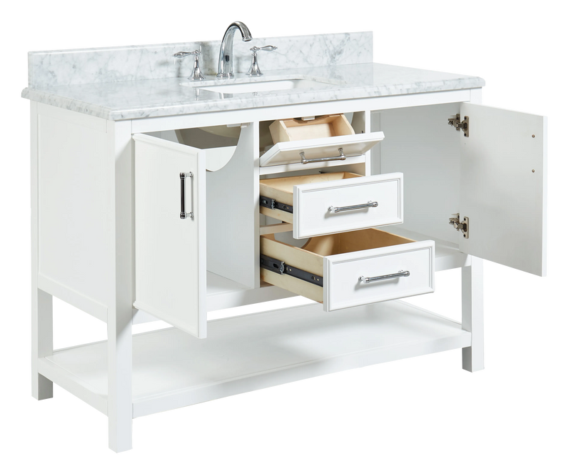 1.0 Manhattan 48" Vanity With Carrara Marble Top