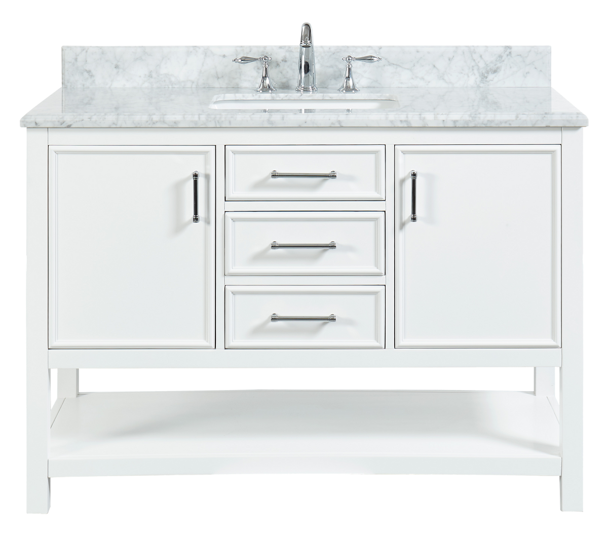 Manhattan 48" Vanity With Carrara Marble Top