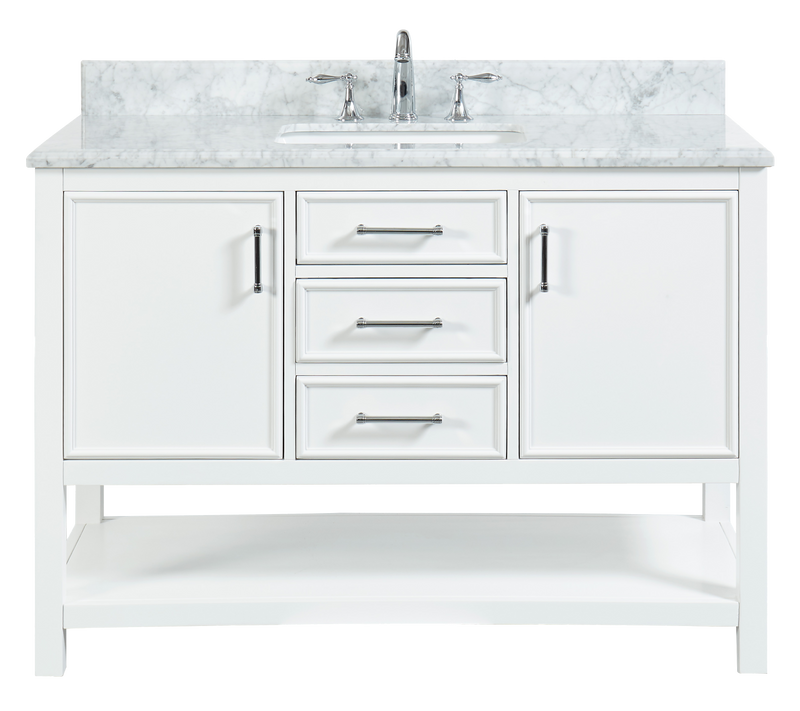 Manhattan 48" Vanity With Carrara Marble Top