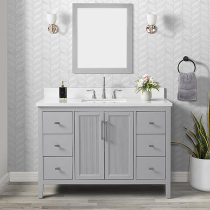 Hollister 48" Single Vanity with Sintered Stone Carrara Top