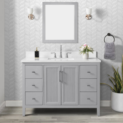 Hollister 48" Single Vanity with Sintered Stone Carrara Top