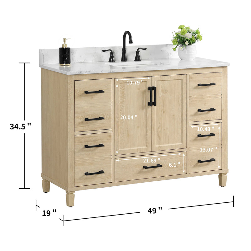 Hardin 48" Single Vanity With Carrara Engineered Stone Top