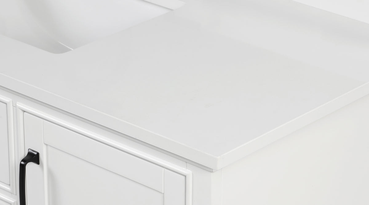 25"Snow White Quartz Vanity Top with Sink