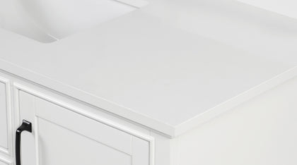 61" Snow White Quartz Vanity Top with Sink